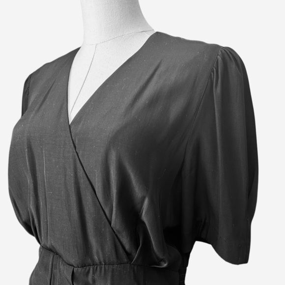 70s Vintage Amy Deb Little Black Minimalist Chic Dress with gorgeous drape - Picture 3 of 5